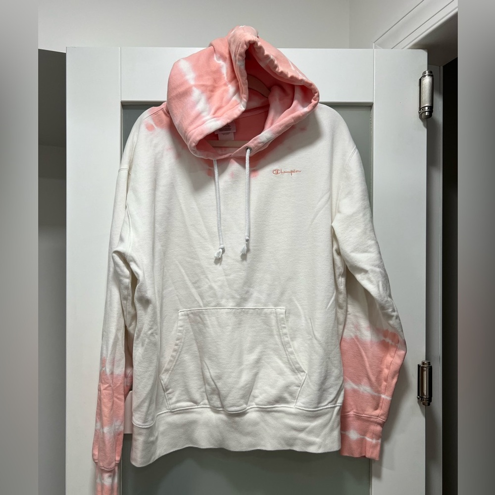 Champion hoodie pink / white